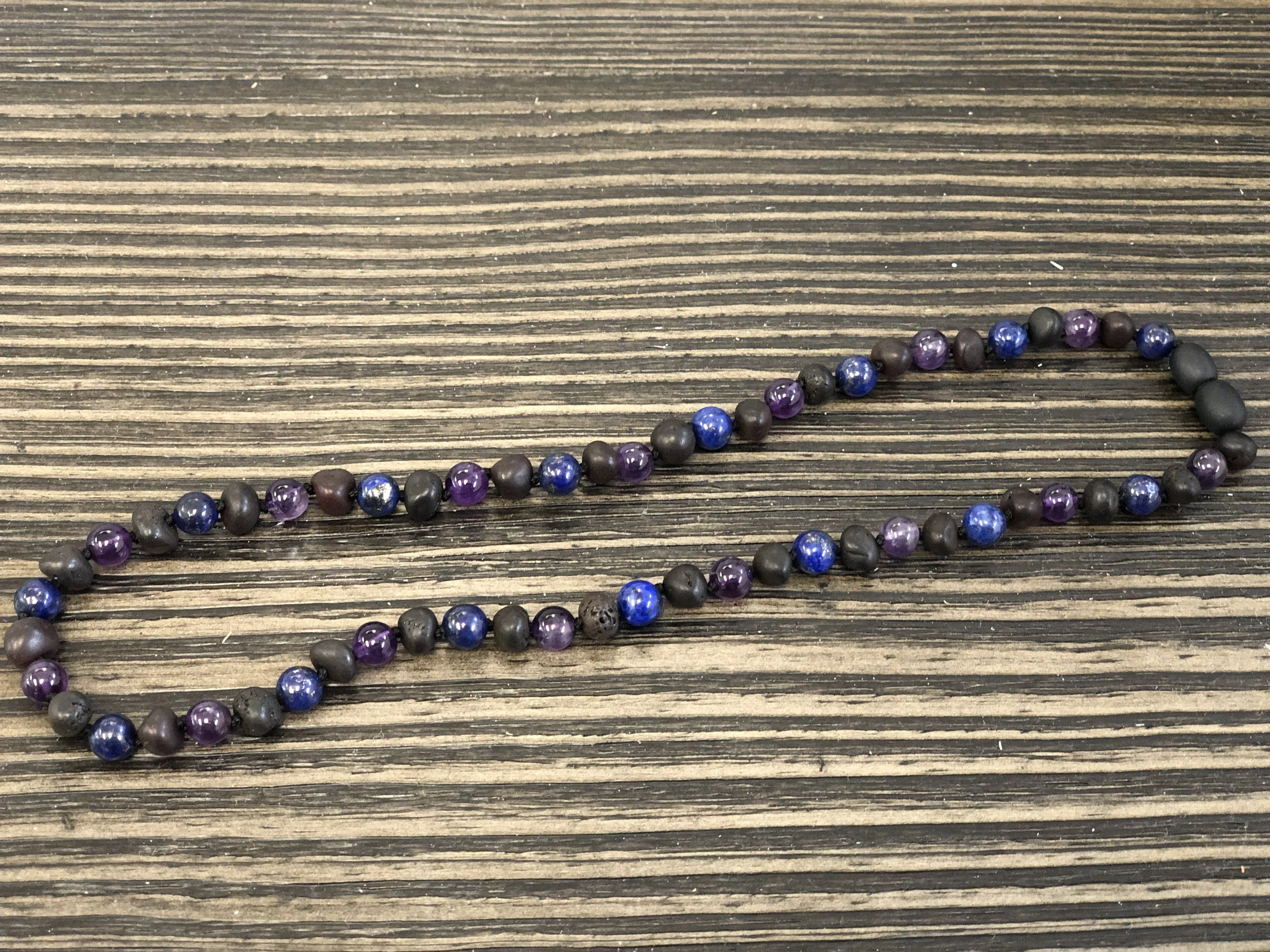 Raw Cherry Baltic Amber Necklace 16 17 19 22 Lapis Amethyst