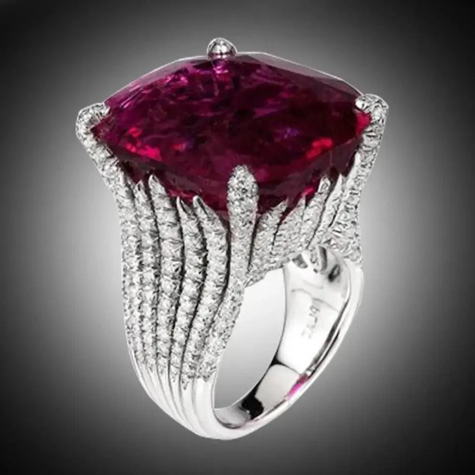 Red Cathedral Zircon Ring - Ruby