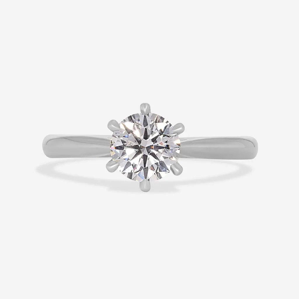 REGAL 0.70ct | Round Solitaire Natural Diamond Set in Platinum
