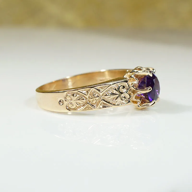 Regal Amethyst Recycled Gold Ring by 720