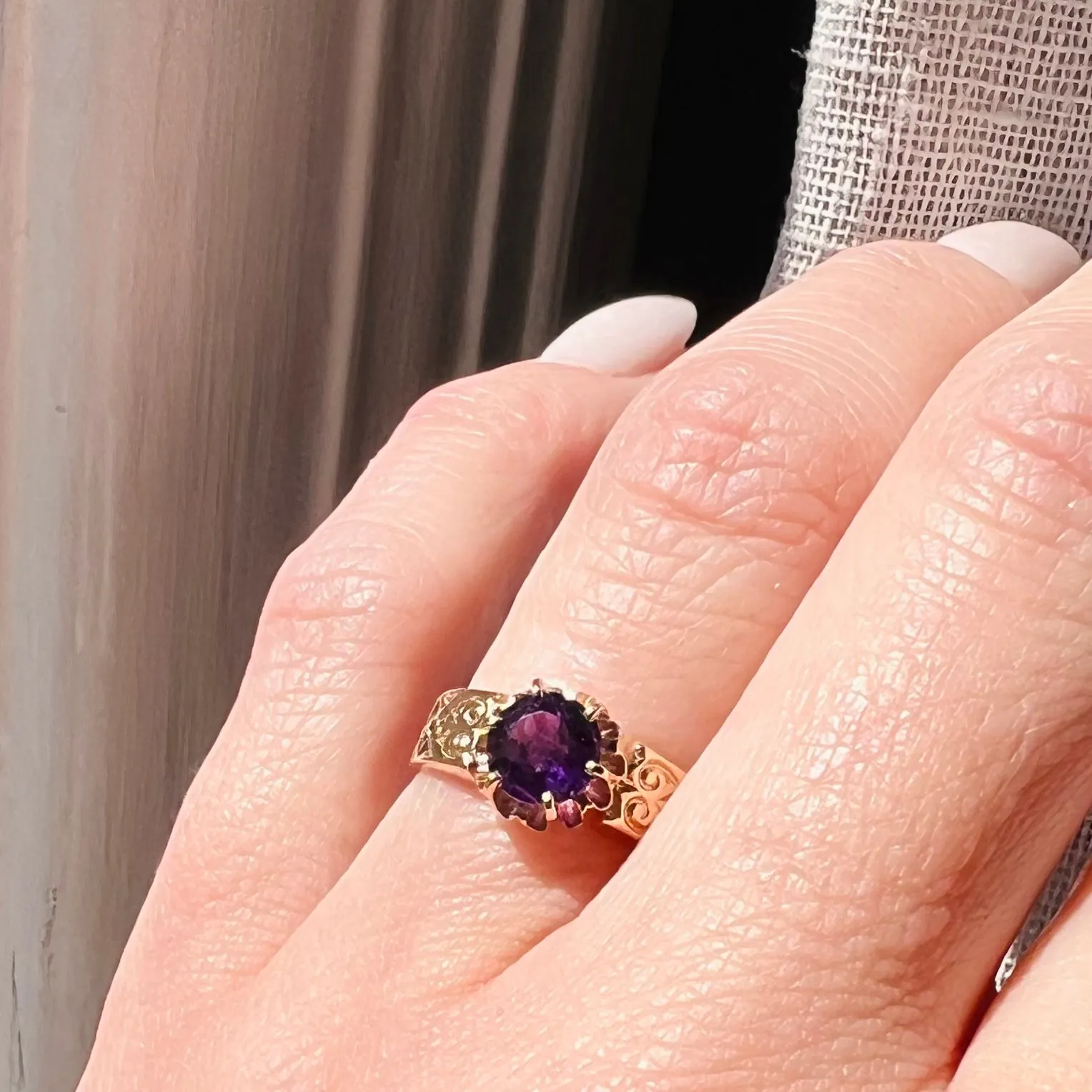 Regal Amethyst Recycled Gold Ring by 720