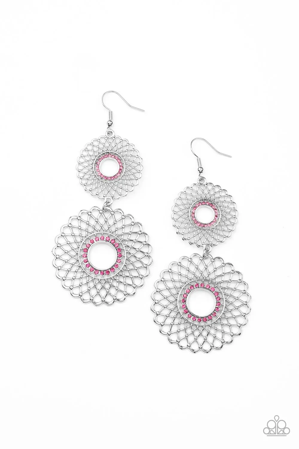 Regal Roulette - Pink Earrings