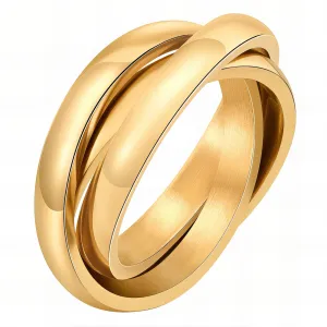 Rolling Triple Band Ring – 18K Gold-Plated, Adjustable & Tarnish-Resistant