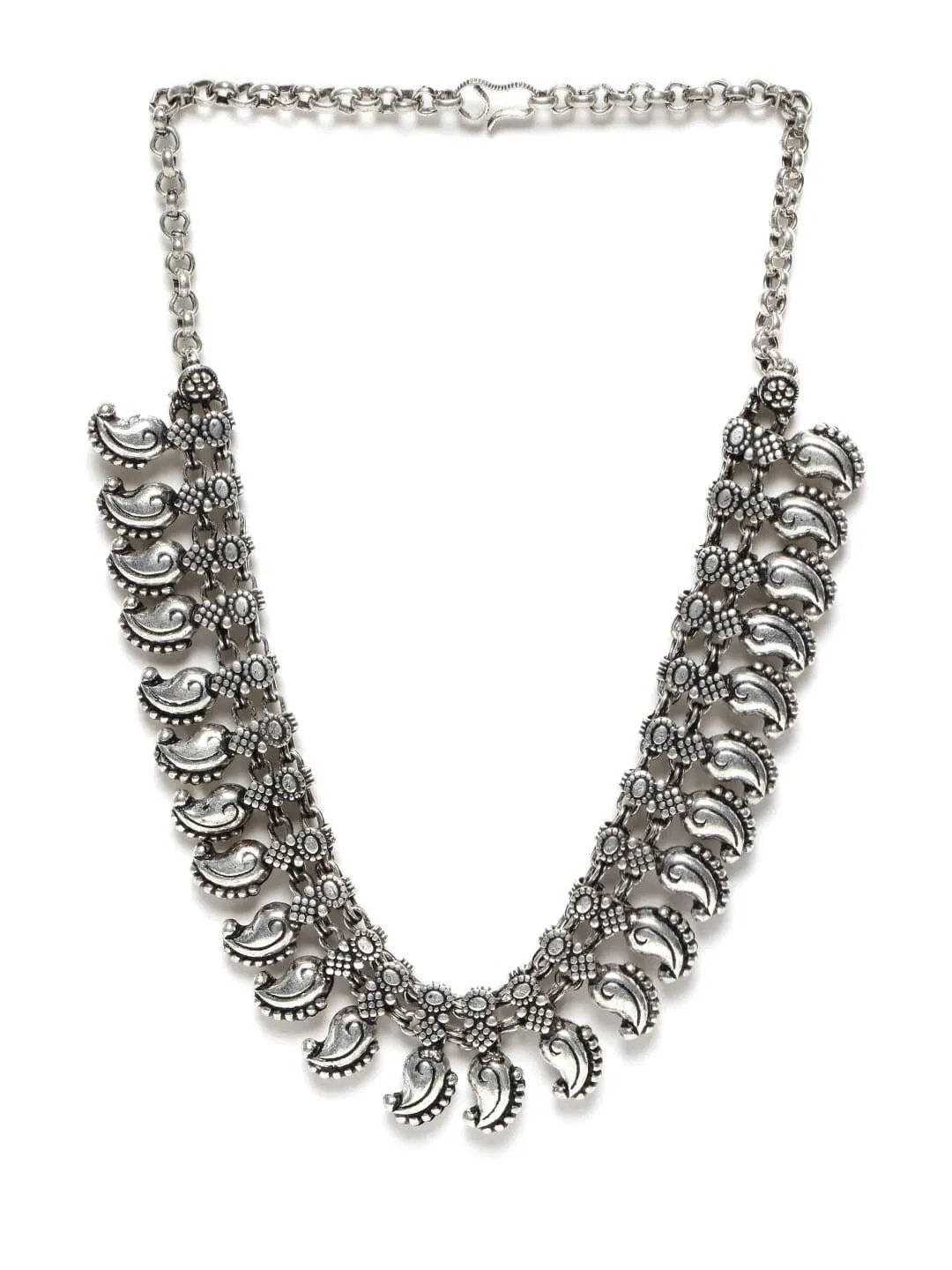 Rubans Silver-Toned Statement Necklace