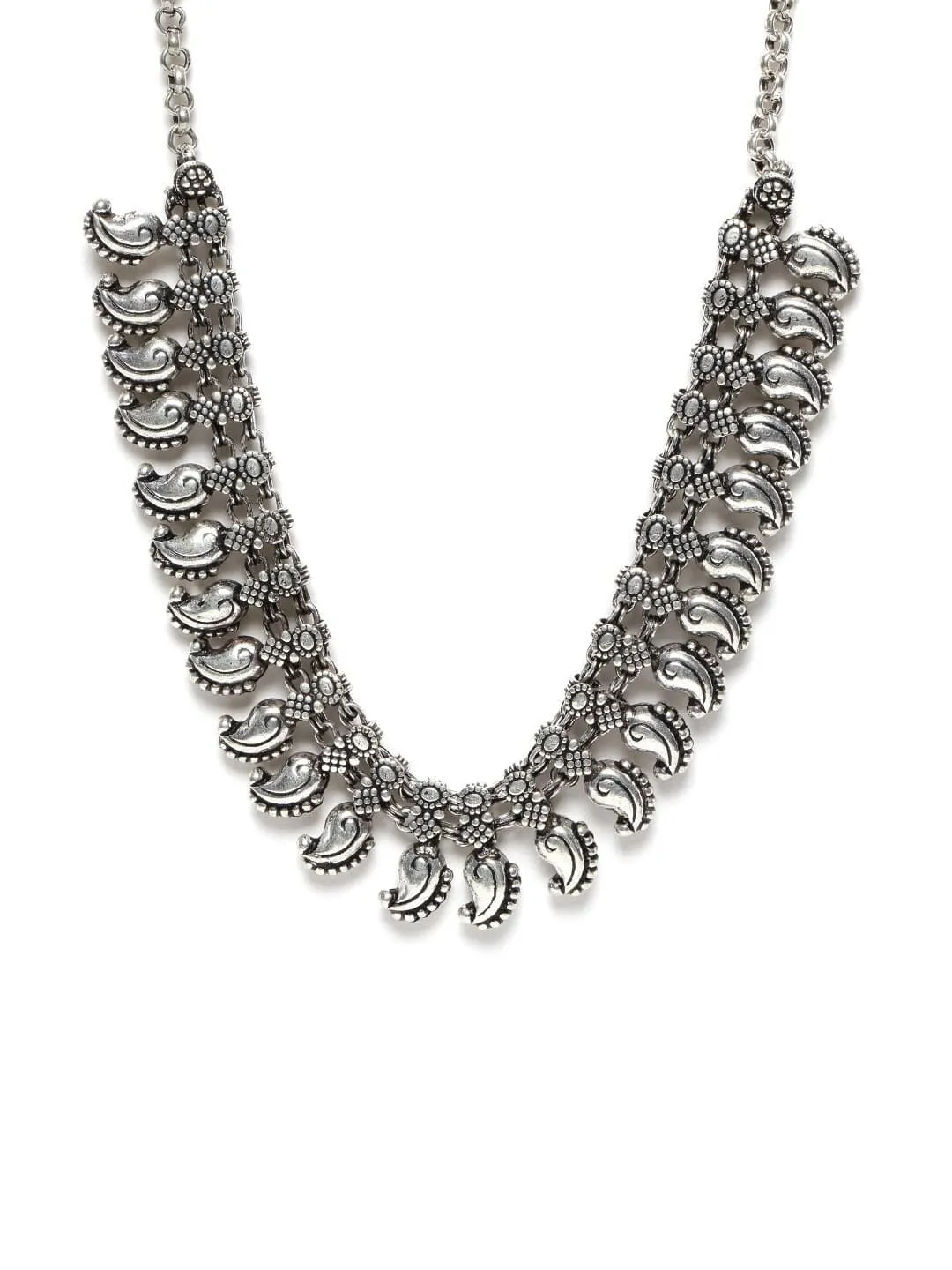 Rubans Silver-Toned Statement Necklace