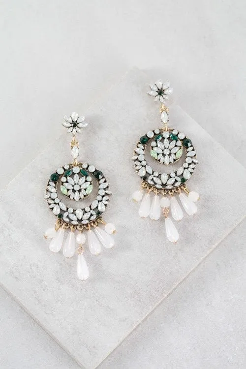 Semi-opaque Stones With Dangling Earrings
