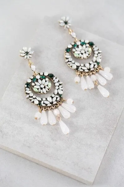 Semi-opaque Stones With Dangling Earrings