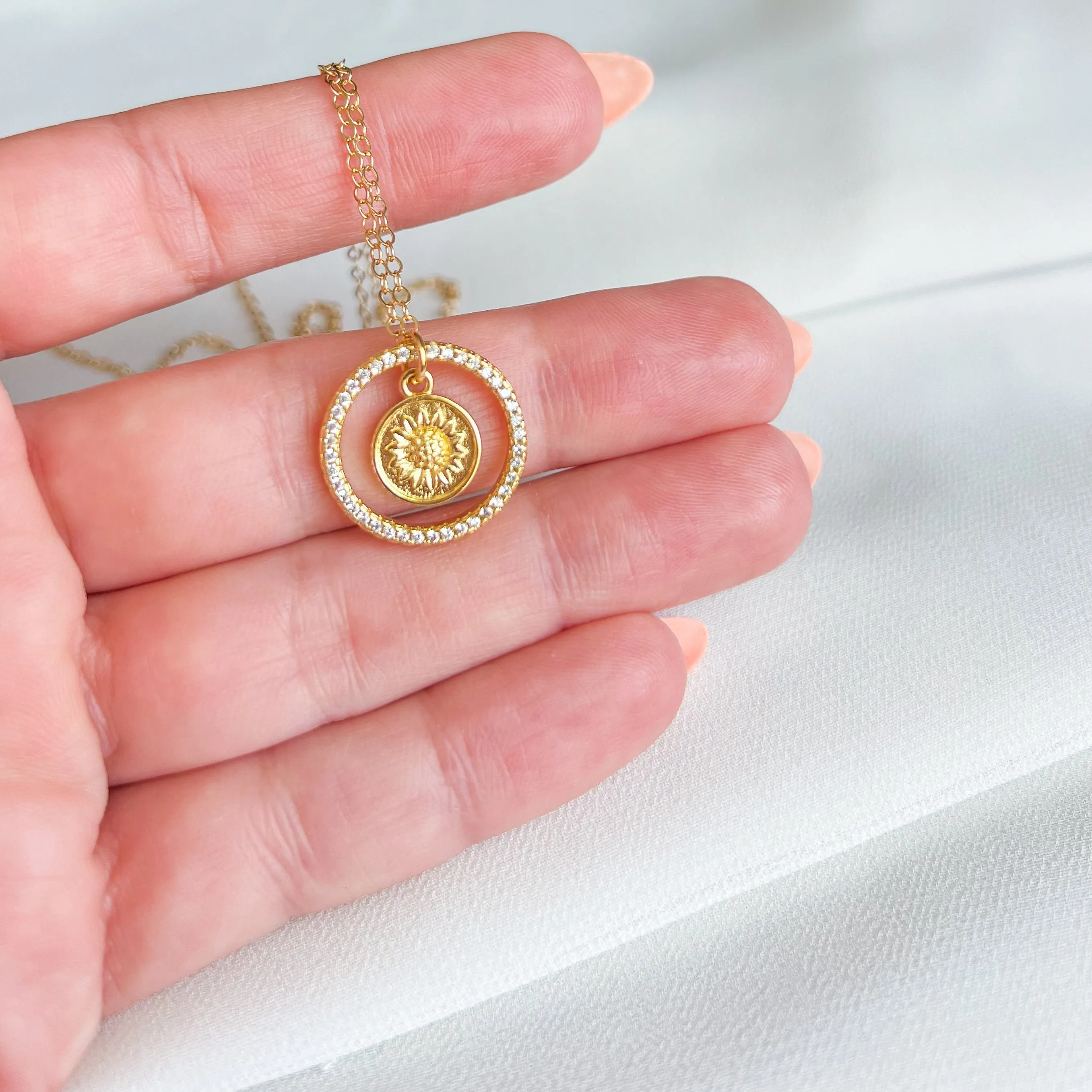 Shimmering Sunflower Necklace