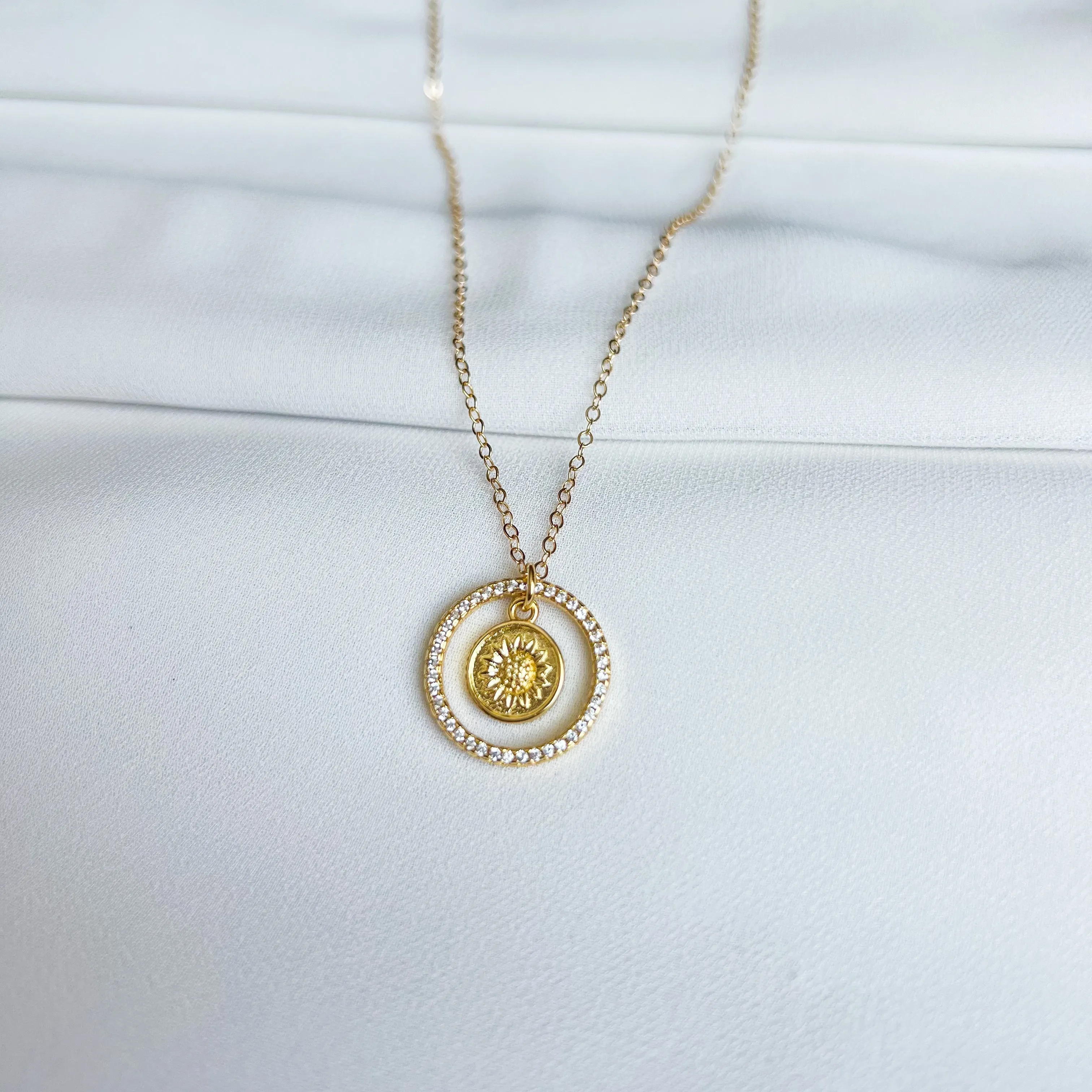 Shimmering Sunflower Necklace