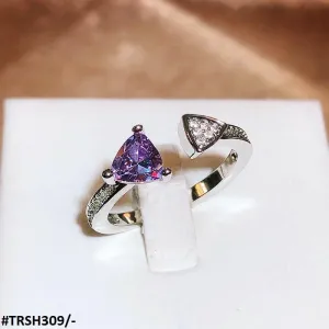 Silver Plating Triangle Bracket Adjustable Ring