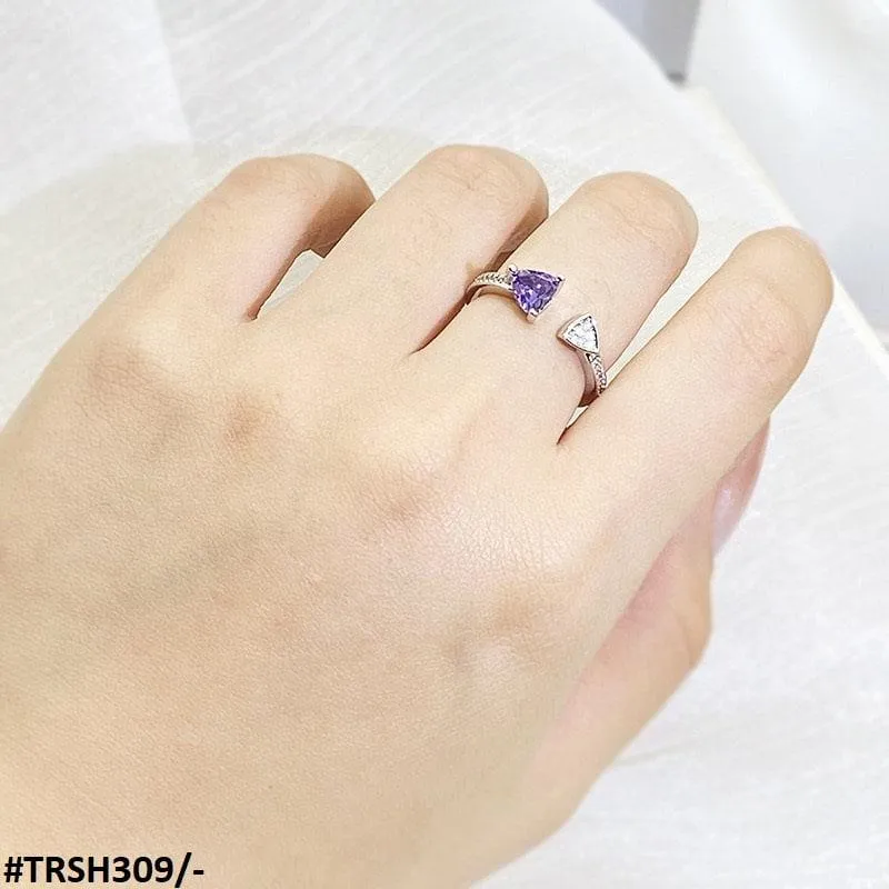 Silver Plating Triangle Bracket Adjustable Ring