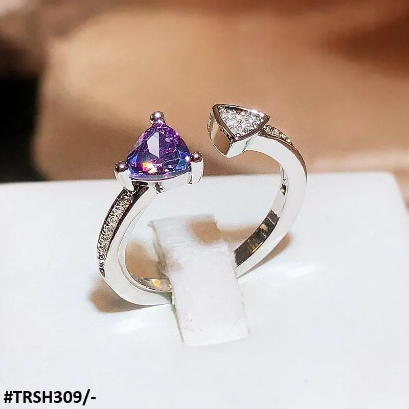 Silver Plating Triangle Bracket Adjustable Ring