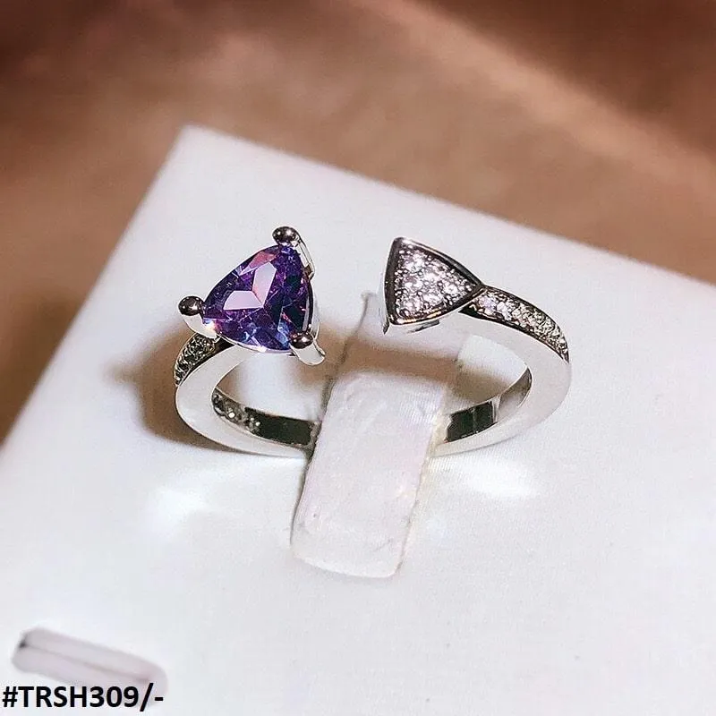 Silver Plating Triangle Bracket Adjustable Ring
