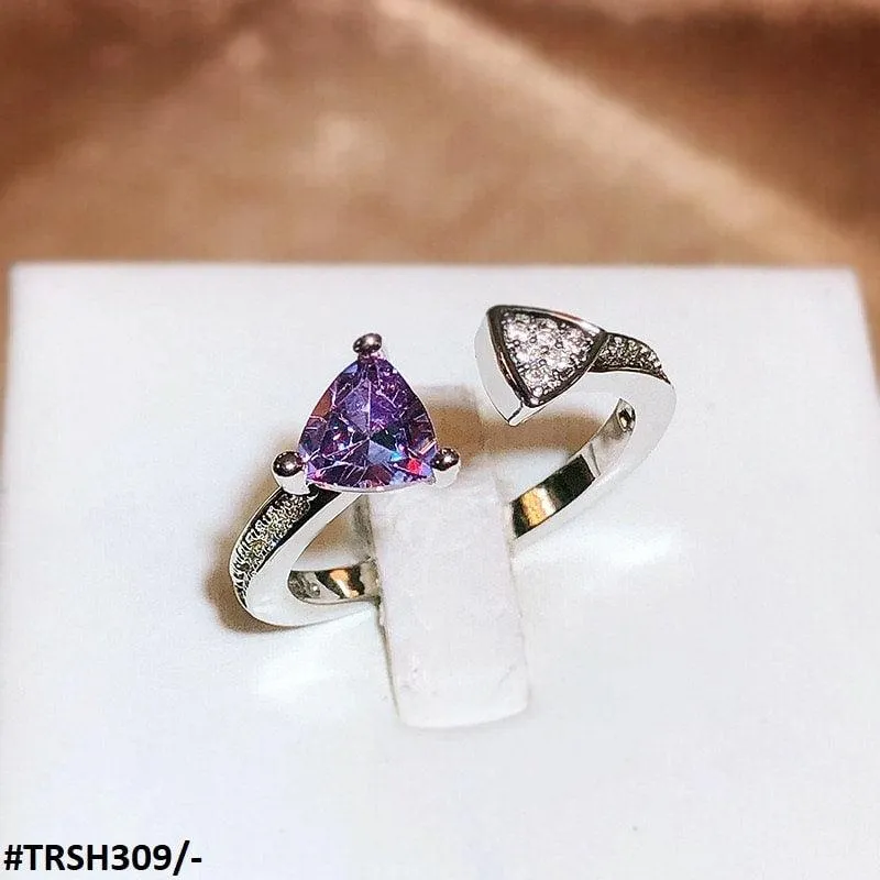 Silver Plating Triangle Bracket Adjustable Ring