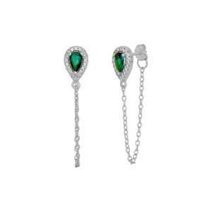 Simone Chain Stud - Silver