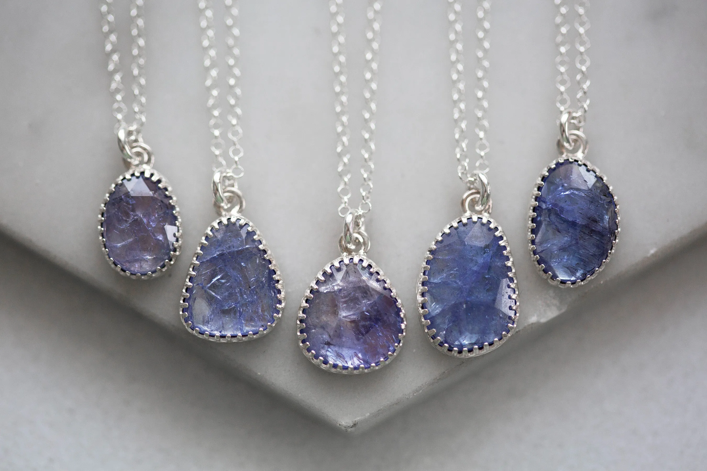 Simple Tanzanite Drop Necklace | #6