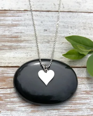 Solid Heart Charm Necklace