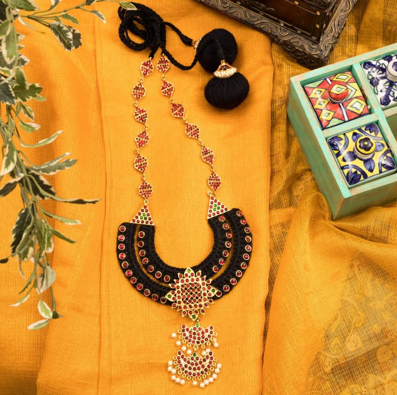 Statement Necklace with Two Layered Pendant