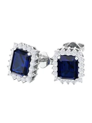 Sterling Silver Contemporary Rhodium-Plated Studs Earrings