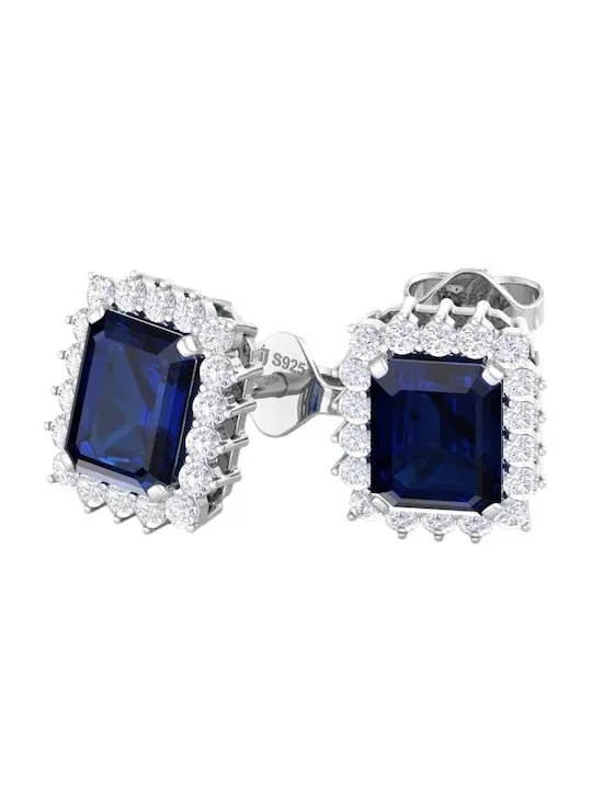 Sterling Silver Contemporary Rhodium-Plated Studs Earrings