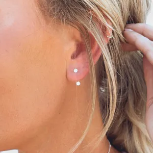 Sterling Silver Ear Jacket Stud Earrings