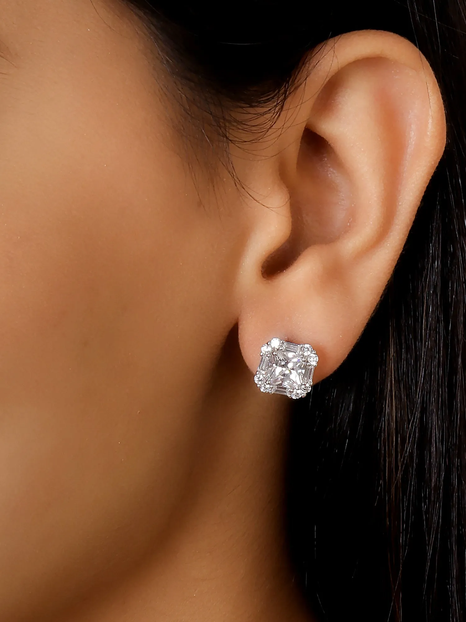 Stunning Square 1 Carat American Diamond Earring