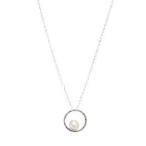 Sunset Swirls Pearl Necklace Silver