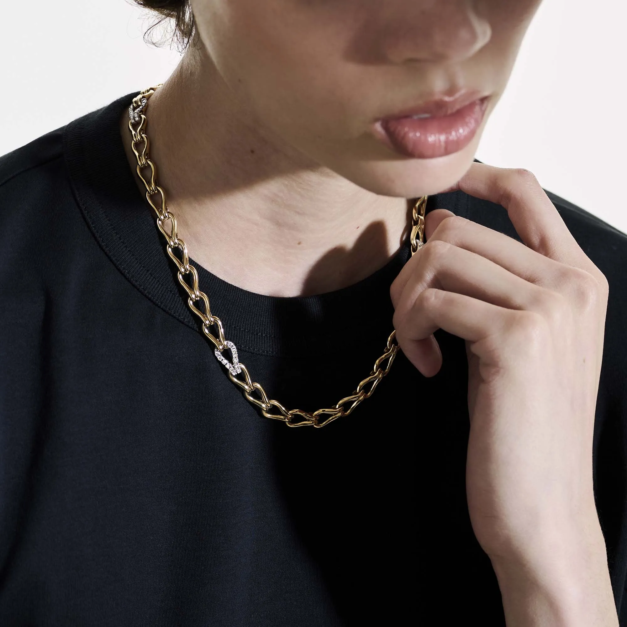 Surf Necklace, Gold, Diamonds, 8.5MM|NGGX90109222DI