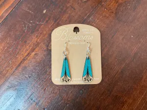 Teal Stem Earrings