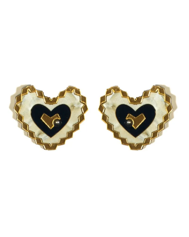 The Geomatric Heart Studs
