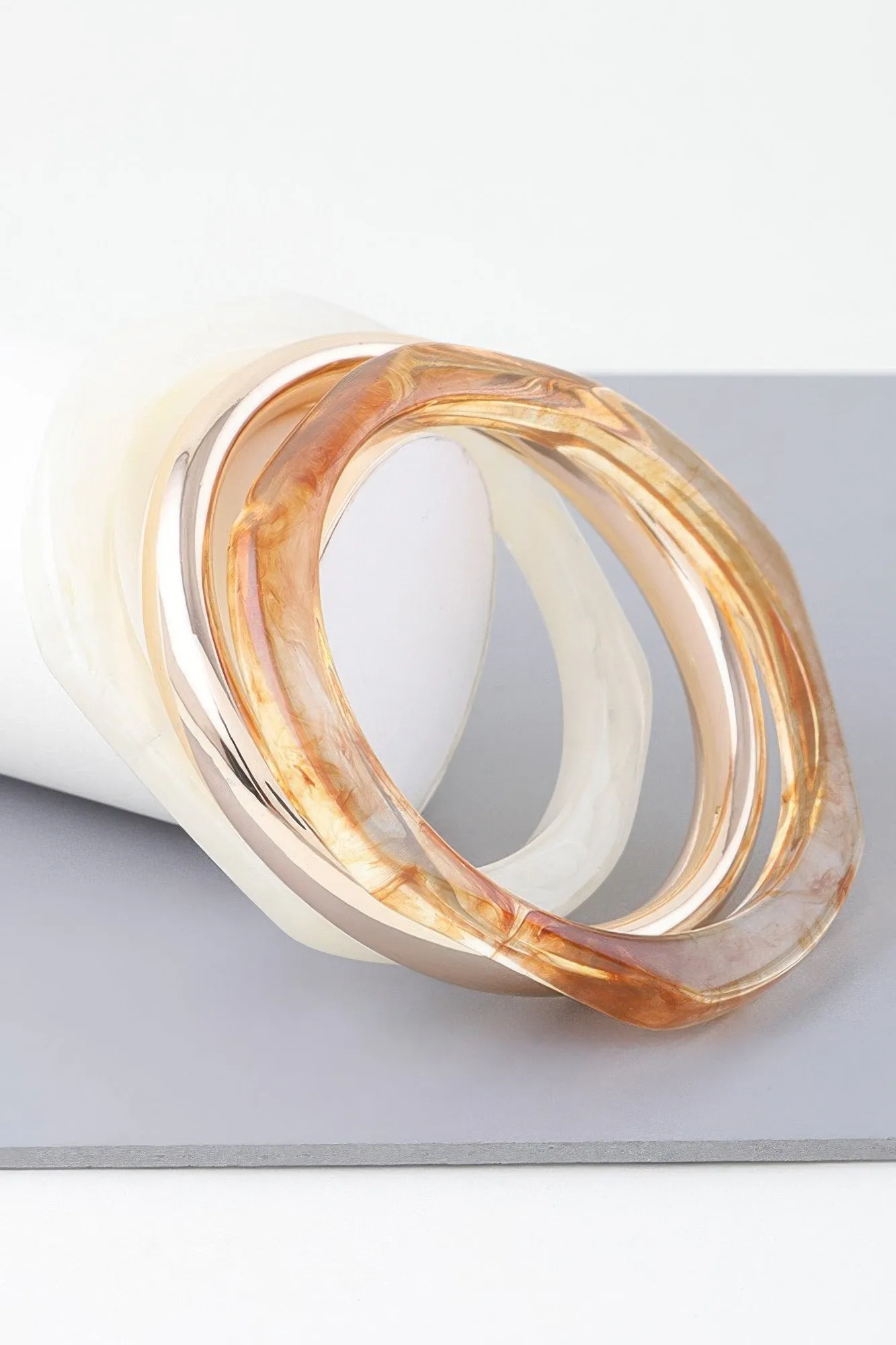Triple Geometric Marble Bracelet