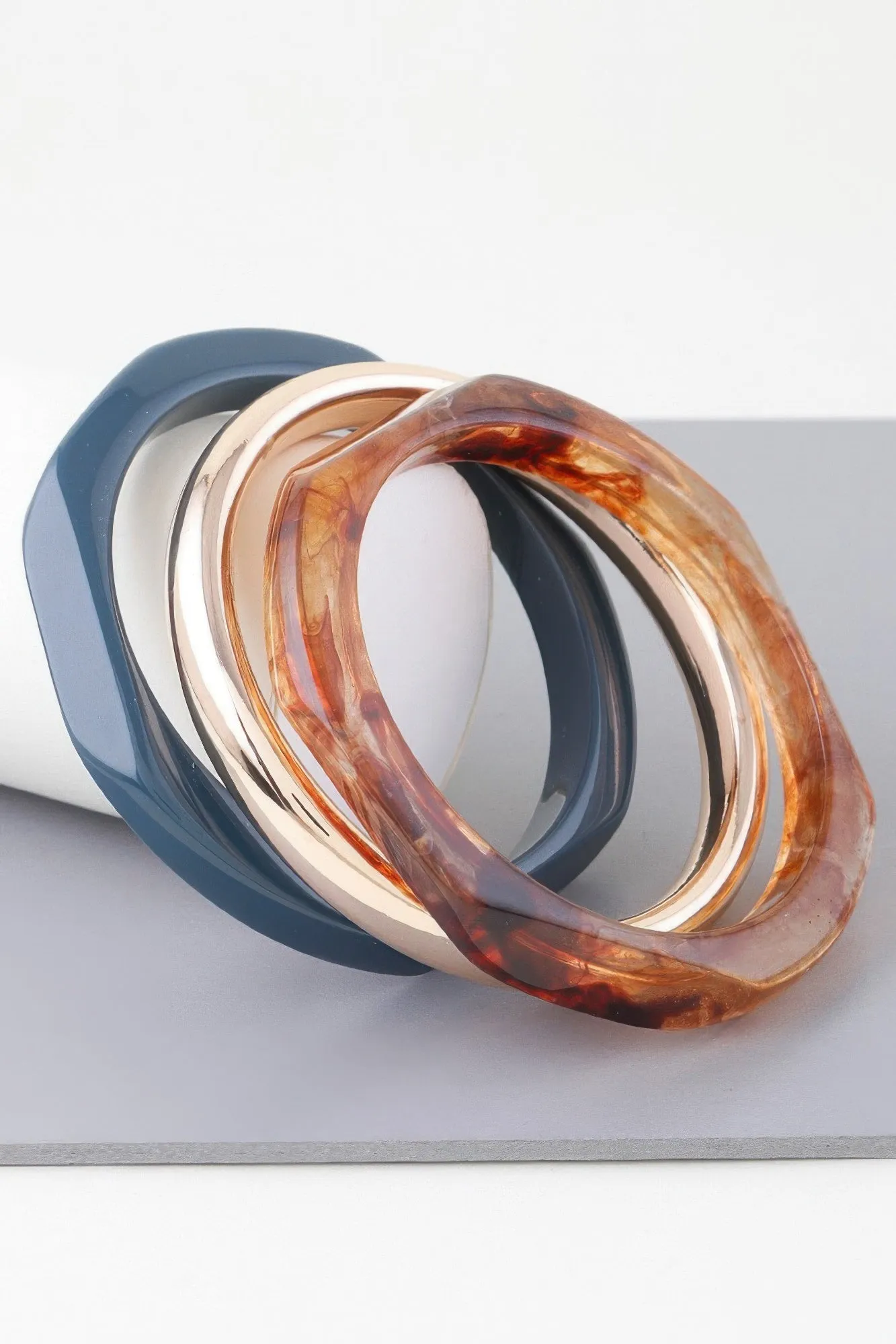 Triple Geometric Marble Bracelet