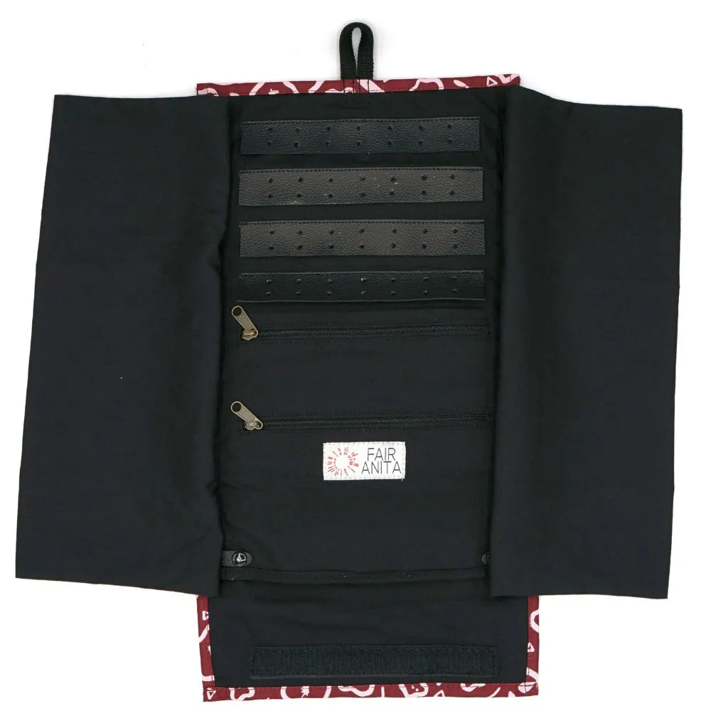 Ultimate Jewelry Roll Travel Case - Ruby Poppy