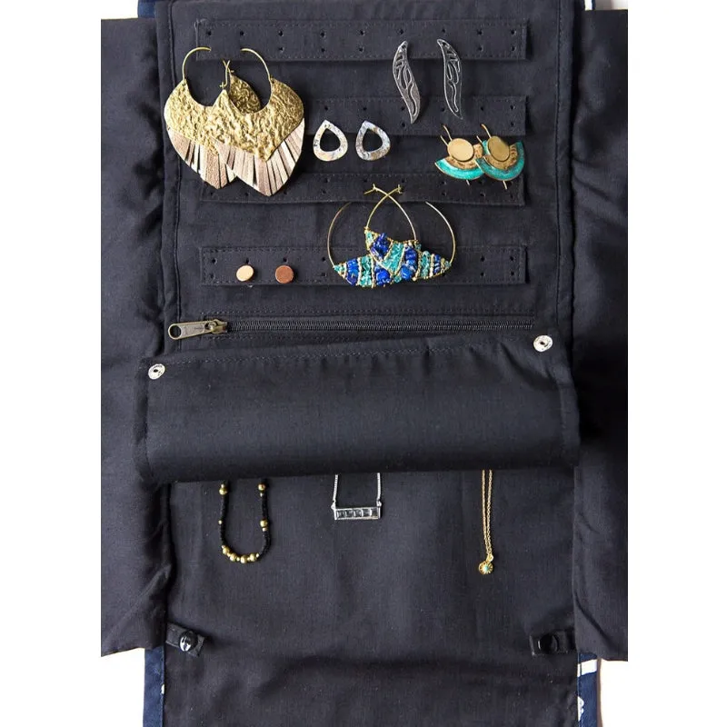 Ultimate Jewelry Roll Travel Case - Ruby Poppy
