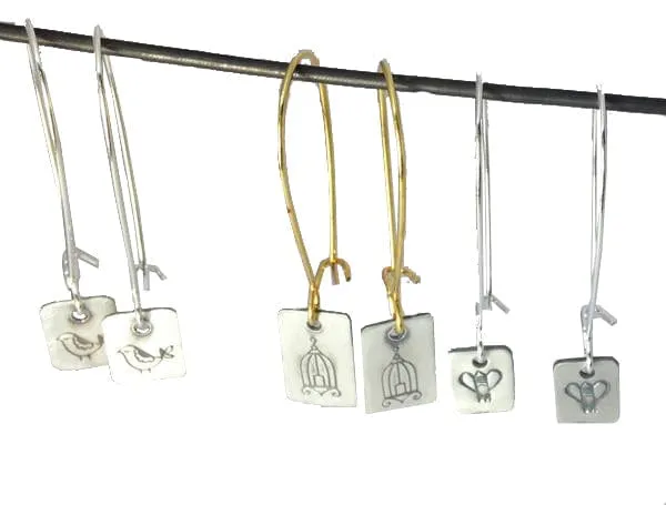Unique! Snowflake Earrings on Sterling Silver Wire