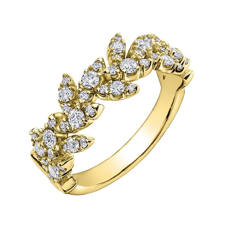 Vine-Detailed Diamond Right Hand Ring