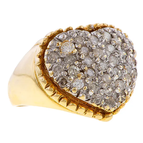 Vintage Pave Heart Ring