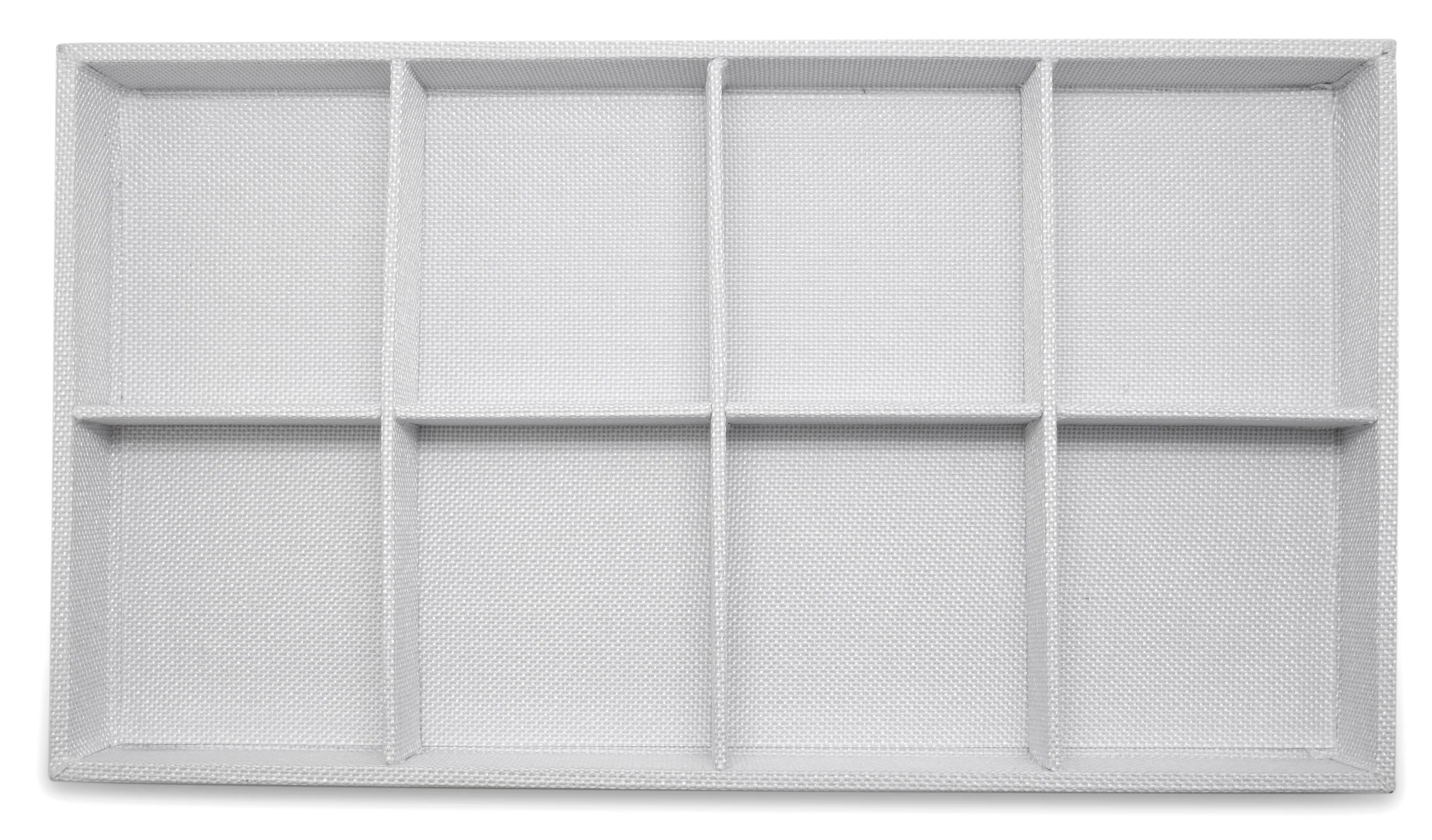 White Linen 8 Compartment Stackable Jewelry Display Tray