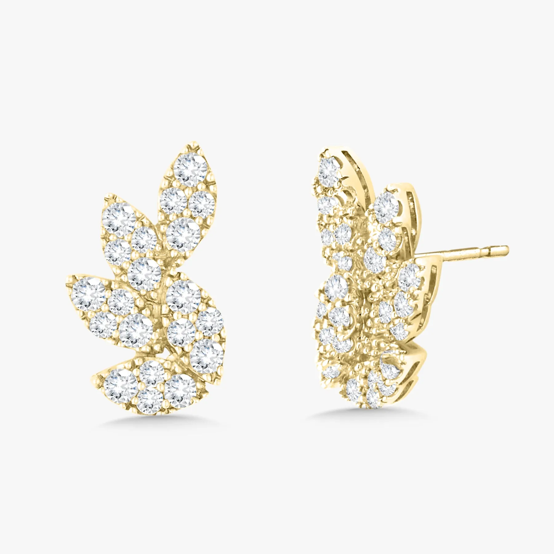 Willow Curved Ivy Diamond Earrings 1.06 ctw