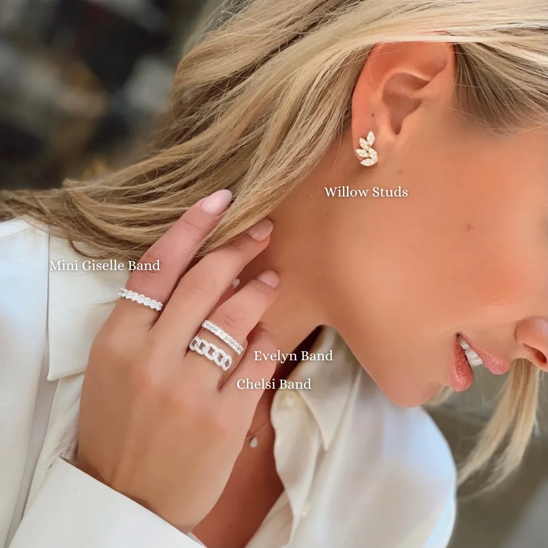 Willow Curved Ivy Diamond Earrings 1.06 ctw