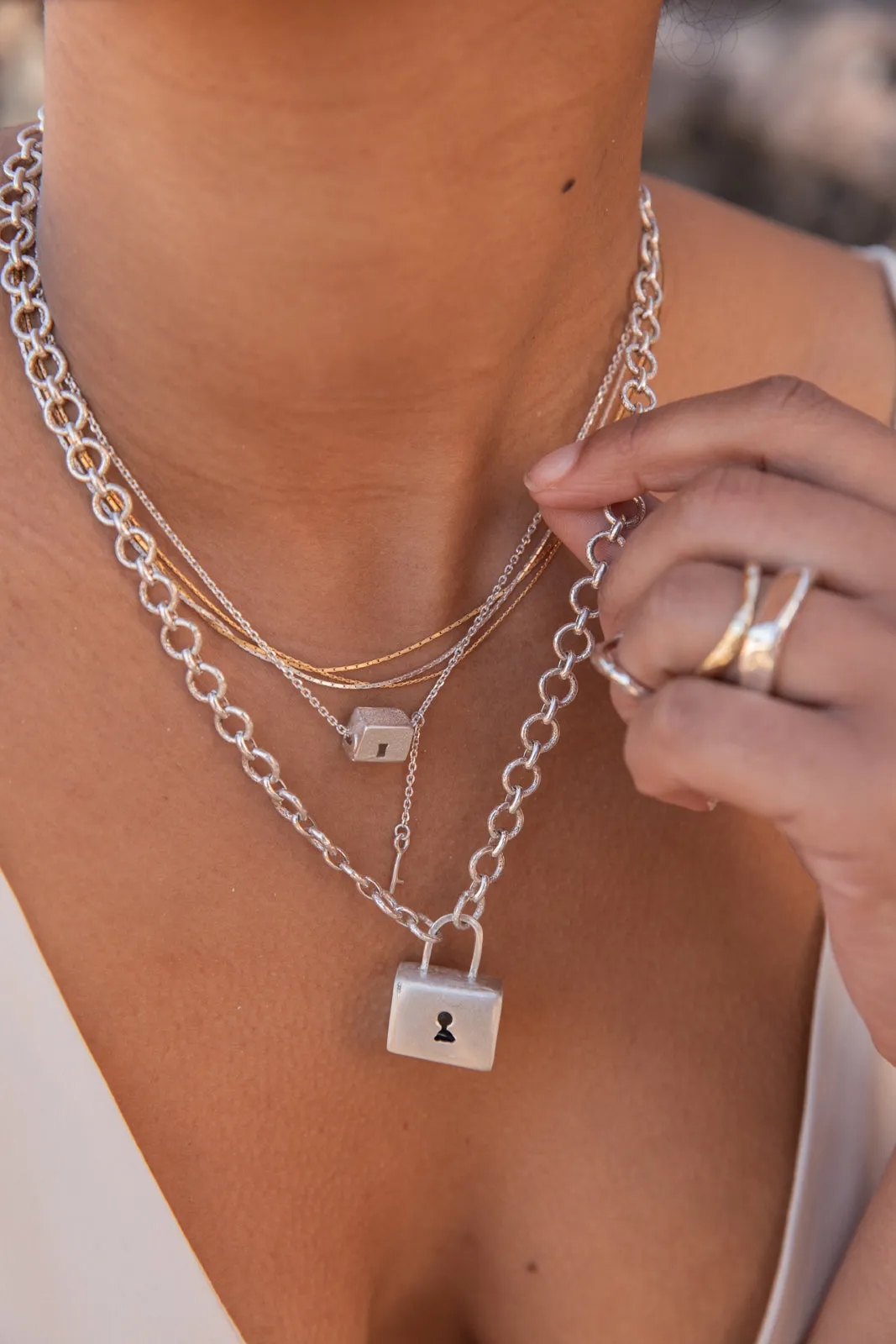 XL Baggage Necklace | Silver
